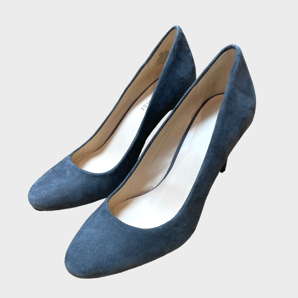 Nine West Hand Jive Suede Pumps Charcoal Gray Size 8